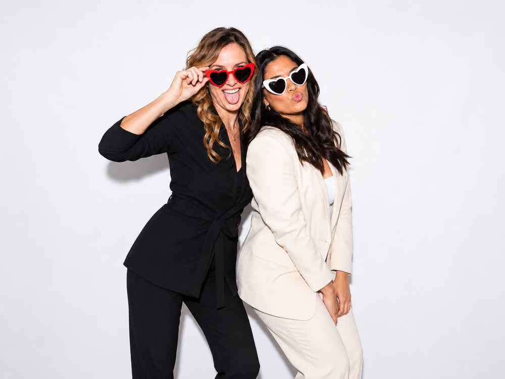 Guests at an okbooth photo booth event