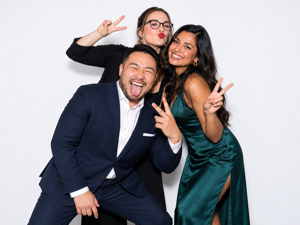 Guests at an okbooth photo booth event